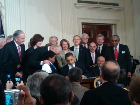 Pres. Obama Signing Healthcare Law
