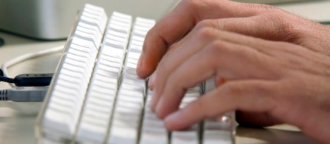 working with computer